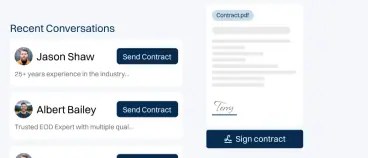 EOD Network digital contract management interface